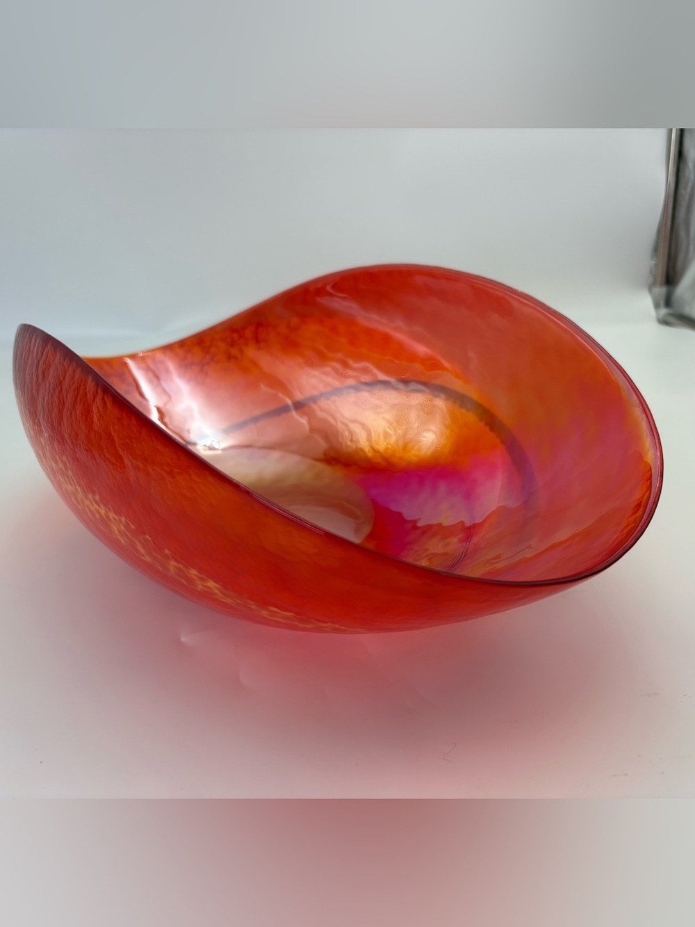 Large Murano Glass Sunset Bowl Crate & Barrel - Made in Italy - Picture 11 of 16